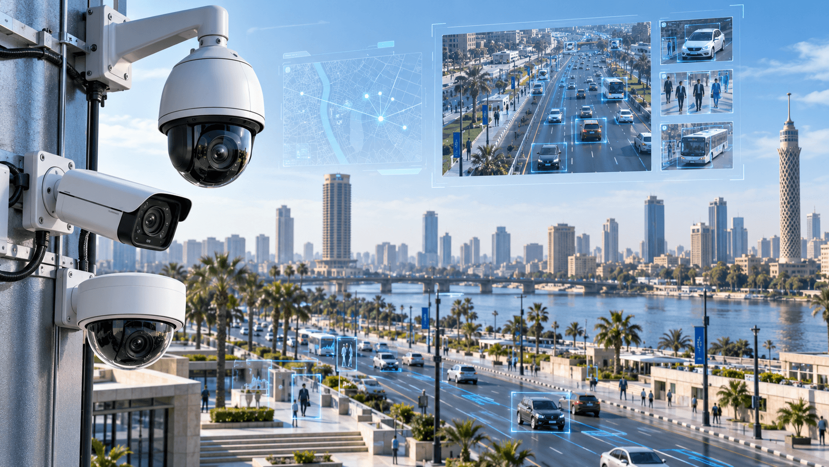 Networked IP surveillance in a smart-city environment