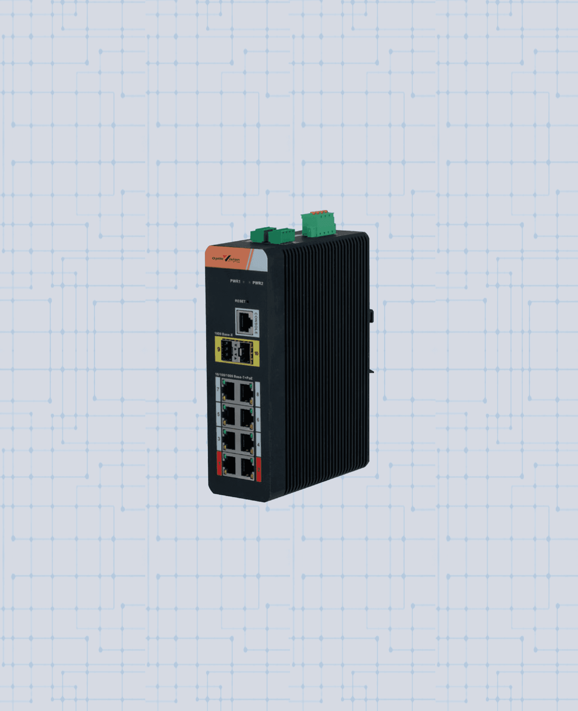 10-port Gigabit Industrial Switch with 8-port PoE (Managed)